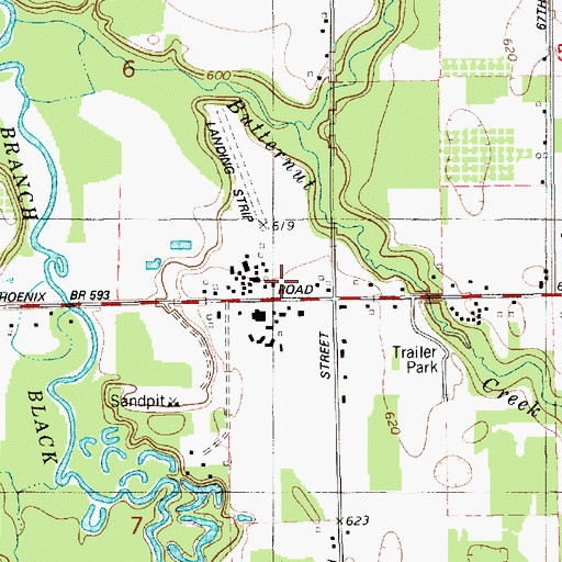 Topographic Map of Fideland Fun Park, MI