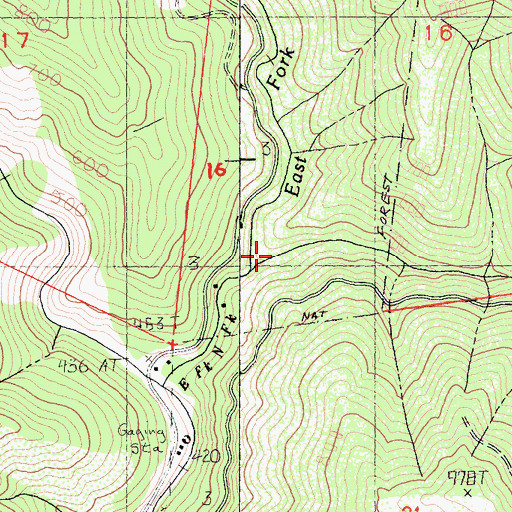 Topographic Map of Brock Gulch, CA