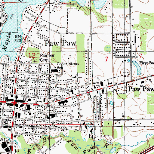 Topographic Map of Trinity Lutheran School, MI