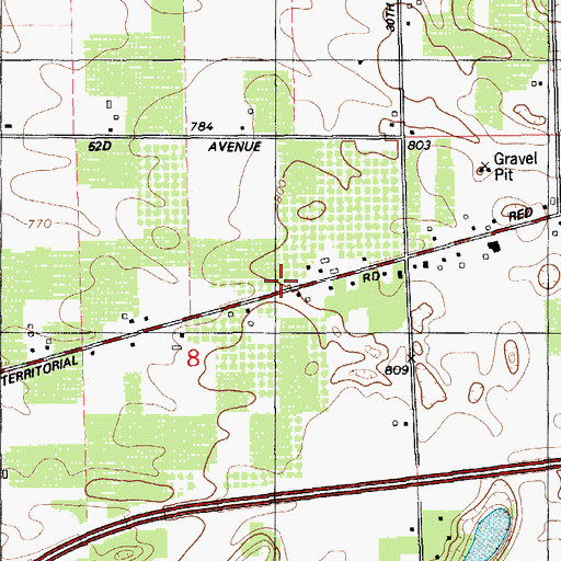Topographic Map of Paw Paw High School, MI