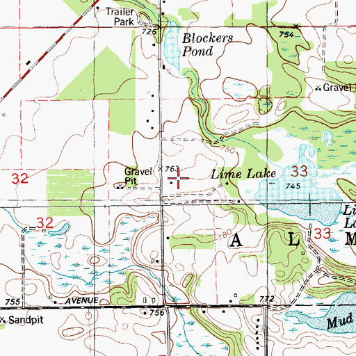 Topographic Map of Heritage Glen Golf Club, MI