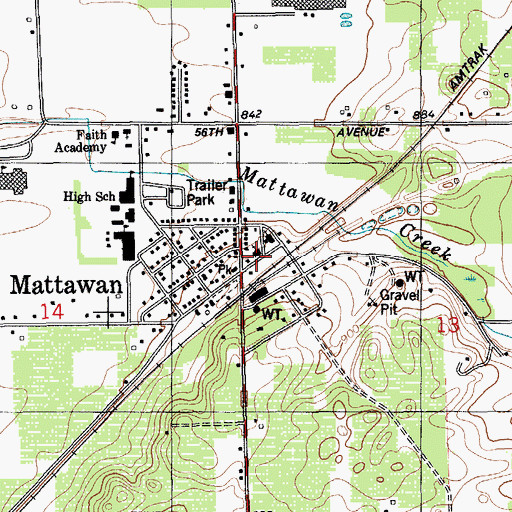 Topographic Map of Saint John Bosco Church, MI