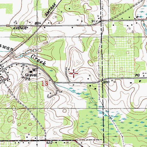 Topographic Map of Pine Island Presbyterian Church, MI