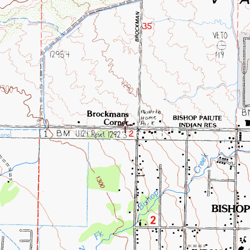 Topographic Map of Brockmans Corner, CA