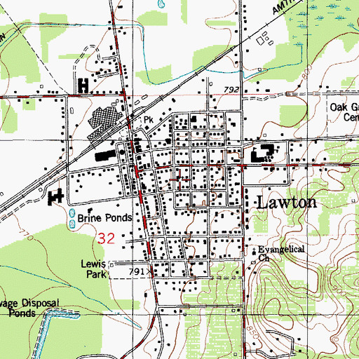 Topographic Map of Saint Paul's United Methodist Church, MI