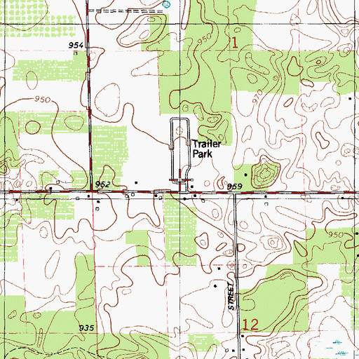 Topographic Map of Pioneer Point Campground, MI