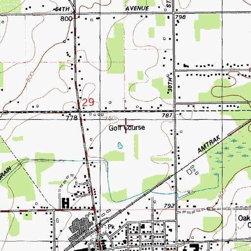 Topographic Map of Lawton Golf Club, MI
