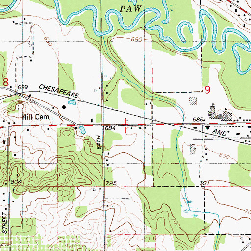 Topographic Map of Kingdom Hall of Jehovah's Witnesses, MI