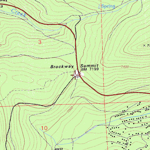 Topographic Map of Brockway Summit, CA