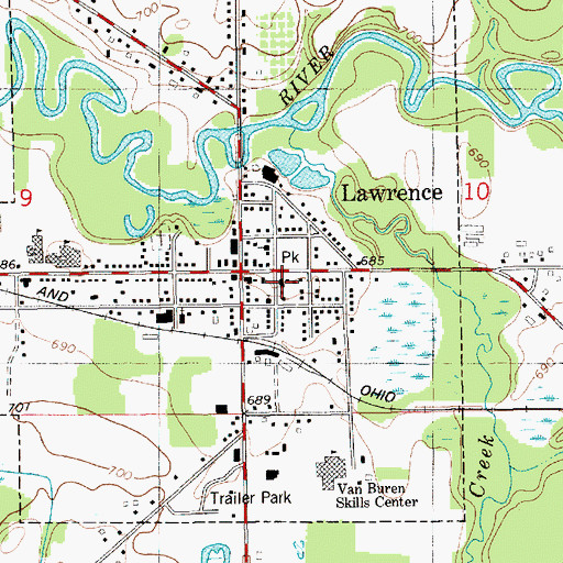 Topographic Map of First Congregational Church, MI