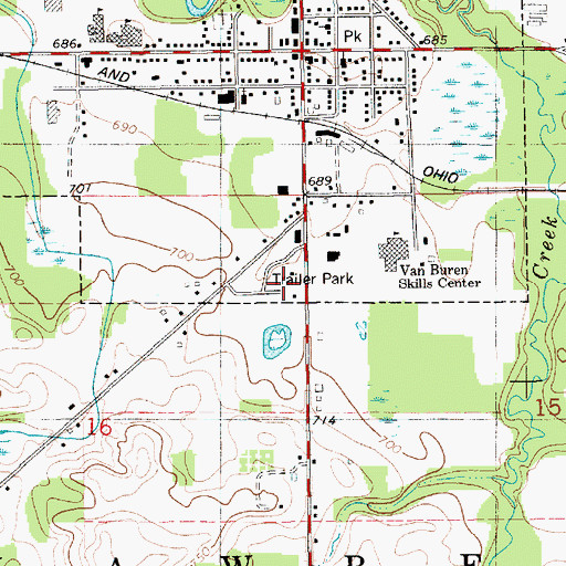 Topographic Map of Lawrence Mobile Home Park, MI