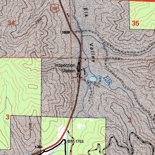 Topographic Map of Broken Kettle Creek, CA