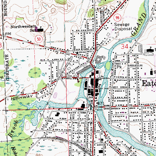 Topographic Map of Community Christian Church, MI