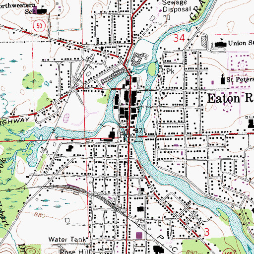 Topographic Map of First Congregational Church, MI