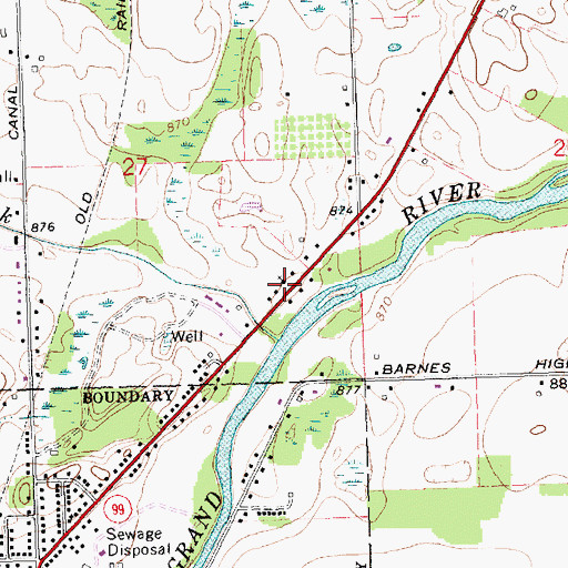 Topographic Map of Eaton Rapids Assembly of God Church, MI