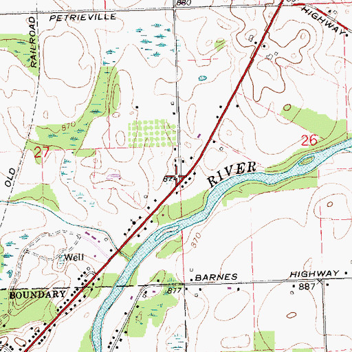 Topographic Map of Island City Baptist Chapel, MI