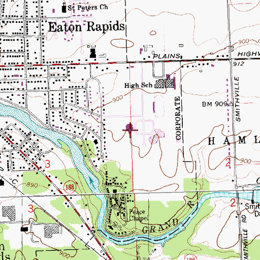 Topographic Map of Lockwood Elementary School, MI