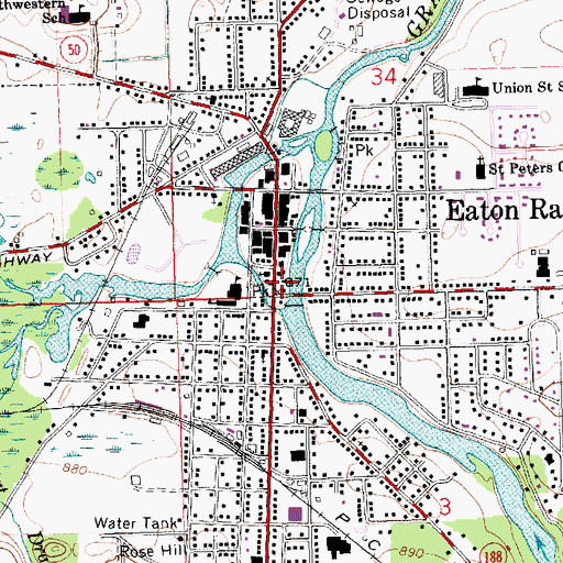 Topographic Map of Memorial Park, MI