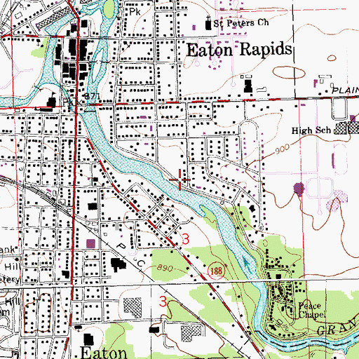 Topographic Map of McArthur Park, MI