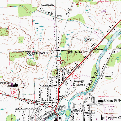 Topographic Map of J B Bradley Park, MI