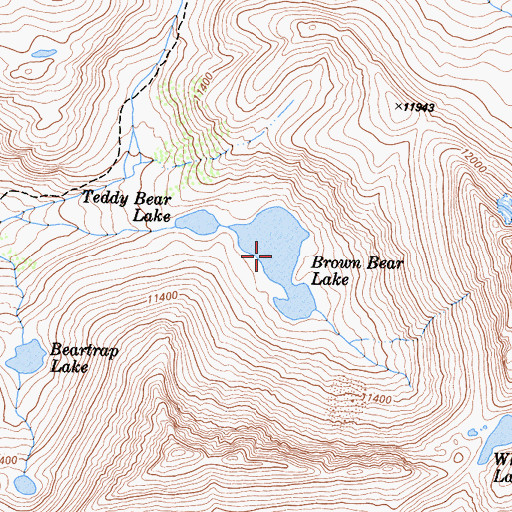 Topographic Map of Brown Bear Lake, CA