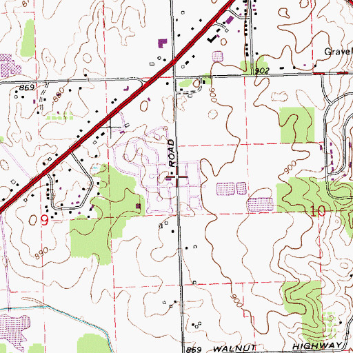 Topographic Map of Windsor Estates Mobile Home Park, MI