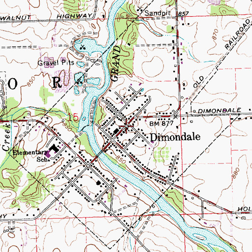 Topographic Map of First Presbyterian Church, MI