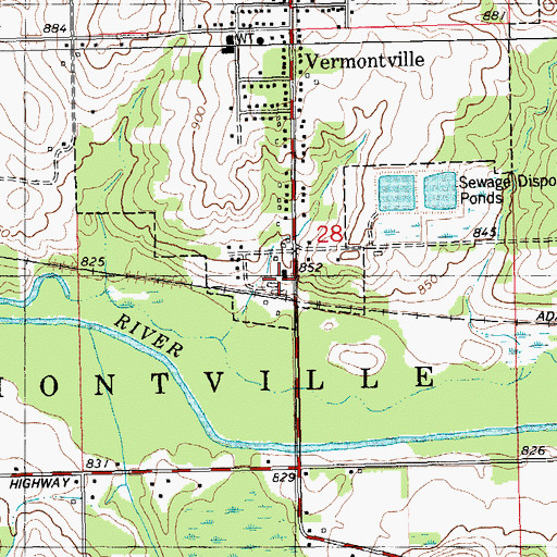 Topographic Map of Vermontville Station (historical), MI