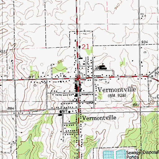 Topographic Map of Vermontville City Park, MI