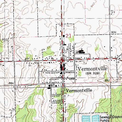 Topographic Map of First Congregational Church, MI