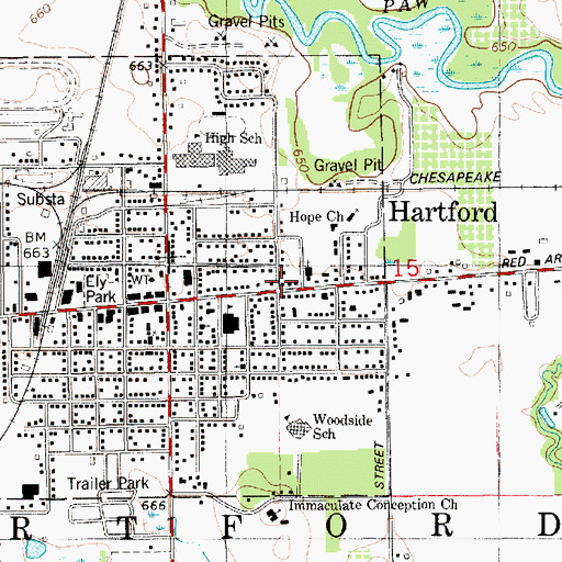Topographic Map of Faith of the Apostle's Church, MI