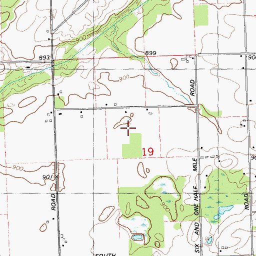 Topographic Map of Keeler General Baptist Church, MI