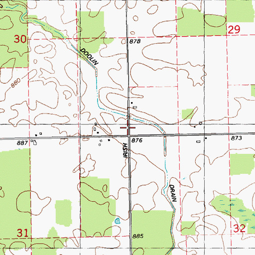 Topographic Map of Dellwood Post Office (historical), MI