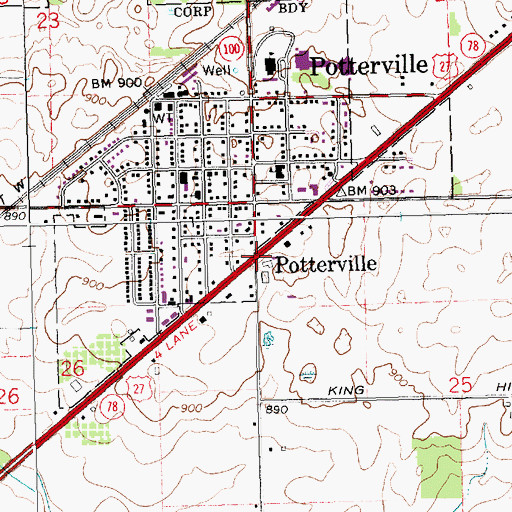Topographic Map of Interchange 66, MI
