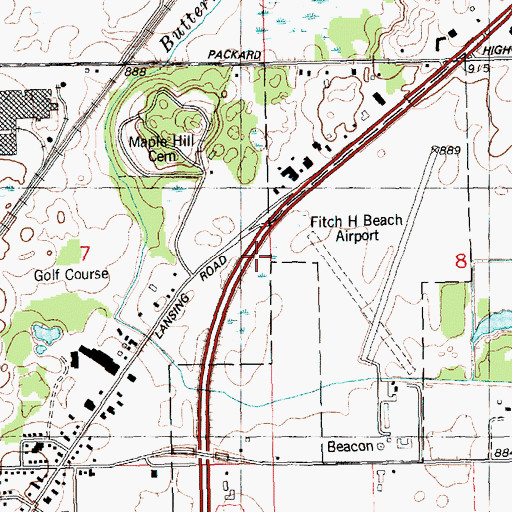 Topographic Map of Interchange 61, MI