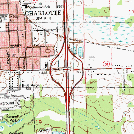 Topographic Map of Interchange 60, MI