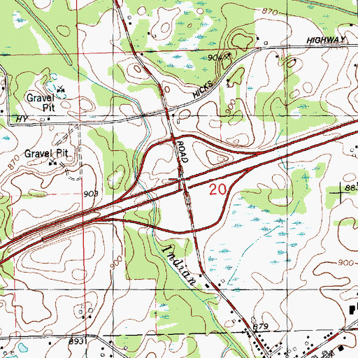 Topographic Map of Interchange 51, MI