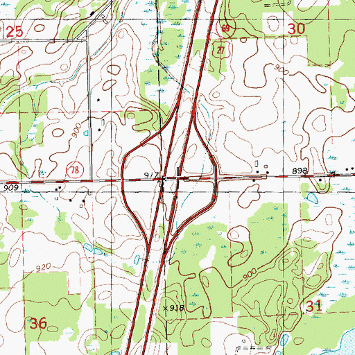 Topographic Map of Interchange 48, MI
