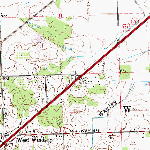 Topographic Map of Interchange 70, MI