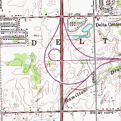 Topographic Map of Interchange 95, MI