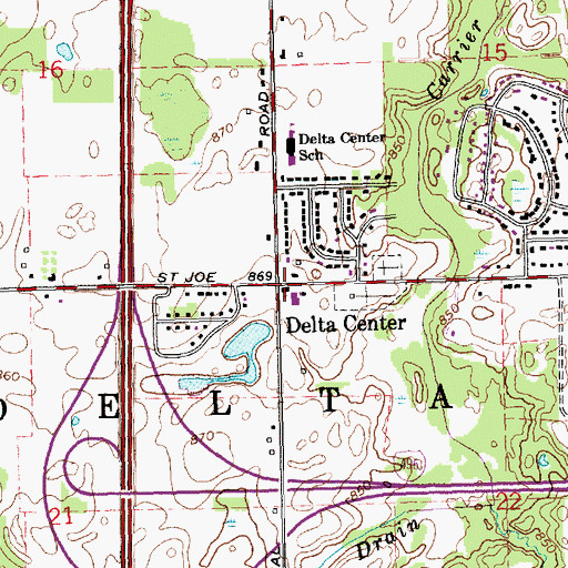 Topographic Map of Trinity United Methodist Church, MI