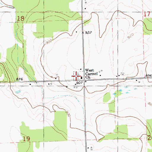 Topographic Map of West Carmel Cemetery, MI