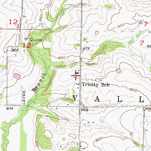 Topographic Map of Block Trinity Lutheran Cemetery, KS