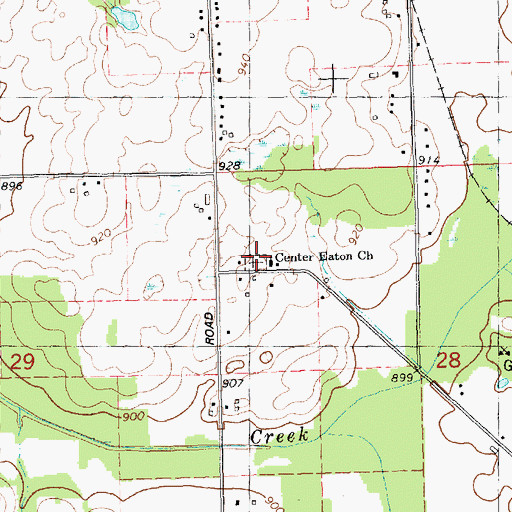 Topographic Map of Center Eaton Cemetery, MI