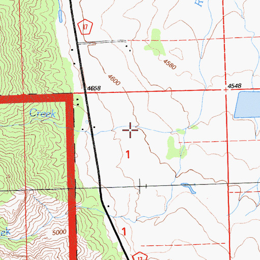 Topographic Map of Brown Creek, CA