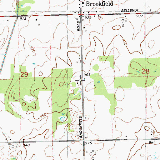 Topographic Map of Sowles Cemetery, MI