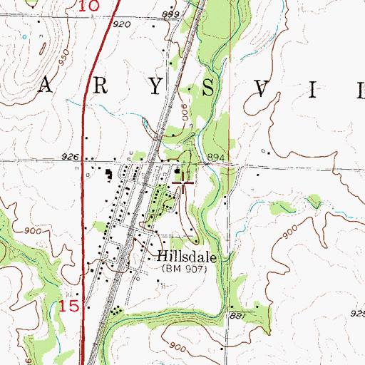 Topographic Map of Hillsdale Cemetery - New, KS