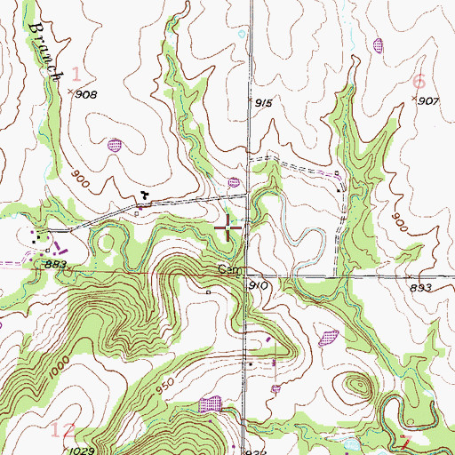 Topographic Map of Miami County Poor Farm Cemetery, KS