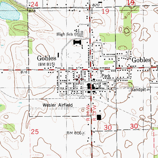 Topographic Map of Bethany Presbyterian Church, MI