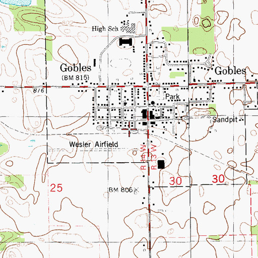 Topographic Map of Kalhaven Community Church, MI